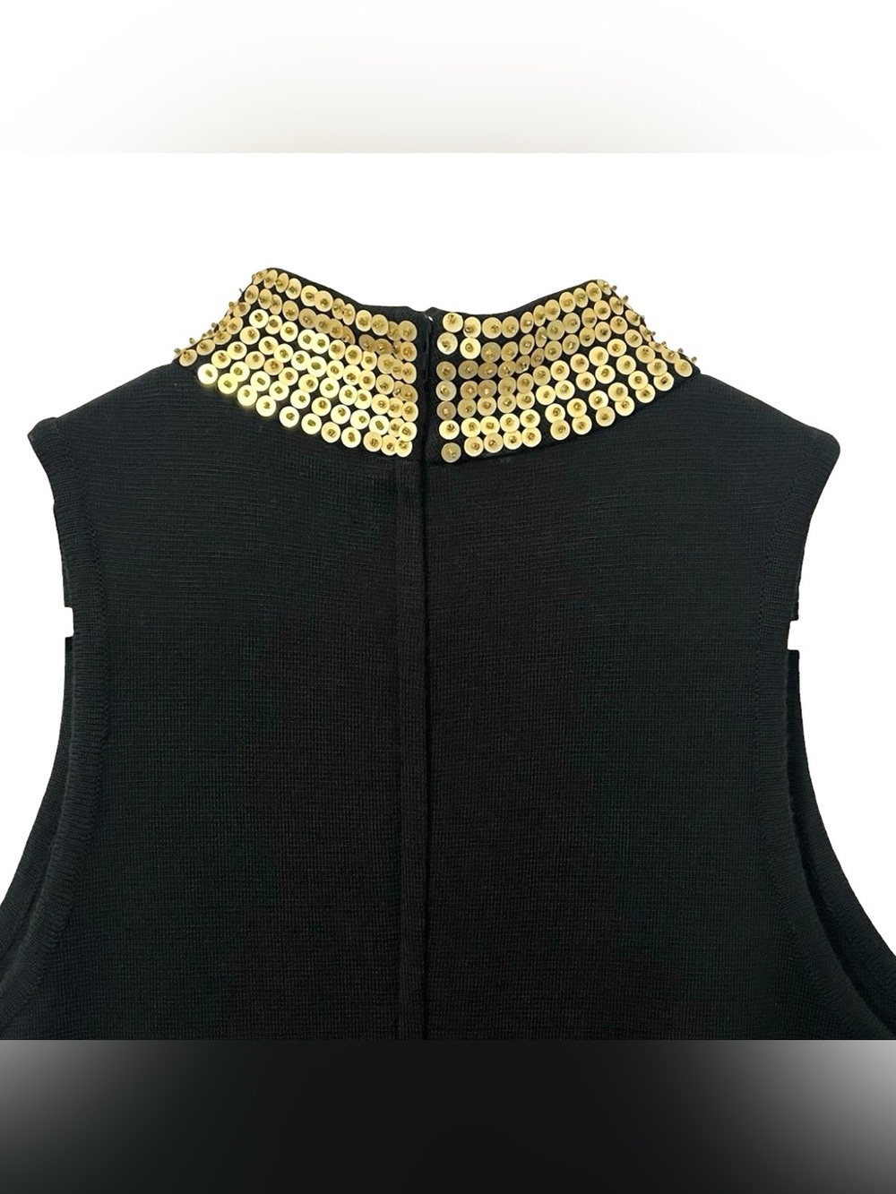 Bob Mackie Grecian Appliqué Sequin Leaf Choker Keyhole Cocktail Maxi Dres - Picture 13 of 13